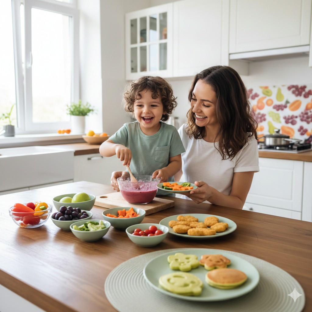como envolver a criança no preparo de refeições